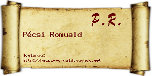 Pécsi Romuald névjegykártya