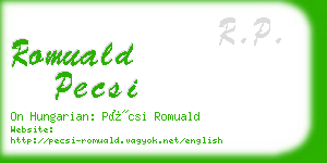 romuald pecsi business card